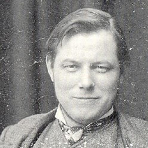 Sort-hvid portræt af en mand.